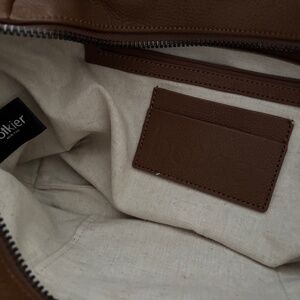 Genuine leather satchel handbag